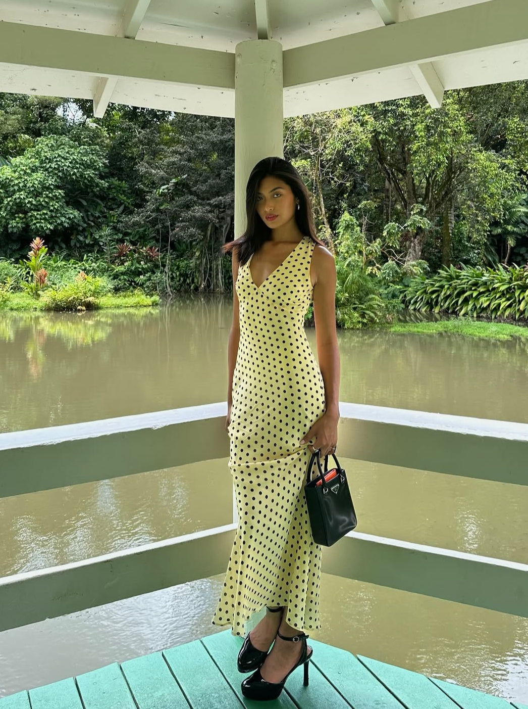 Tulip Midi Dress in Butter Spot