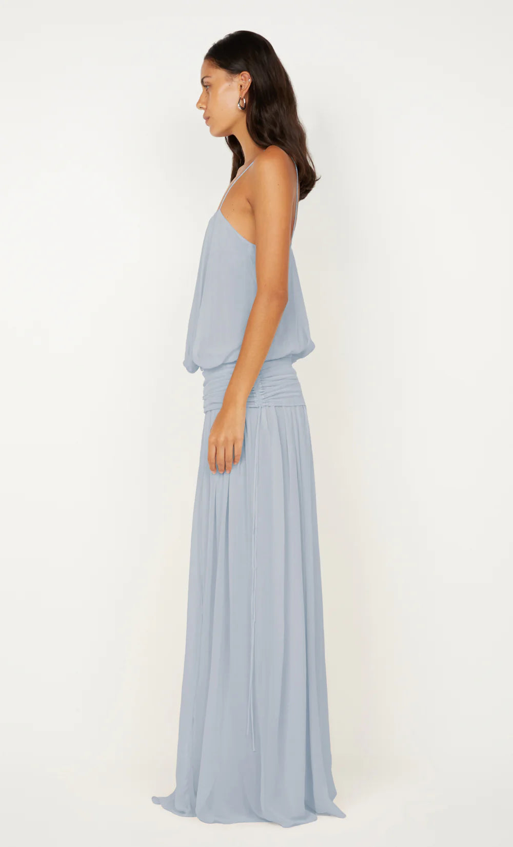 Camille Blouson Dress in Cloud Blue