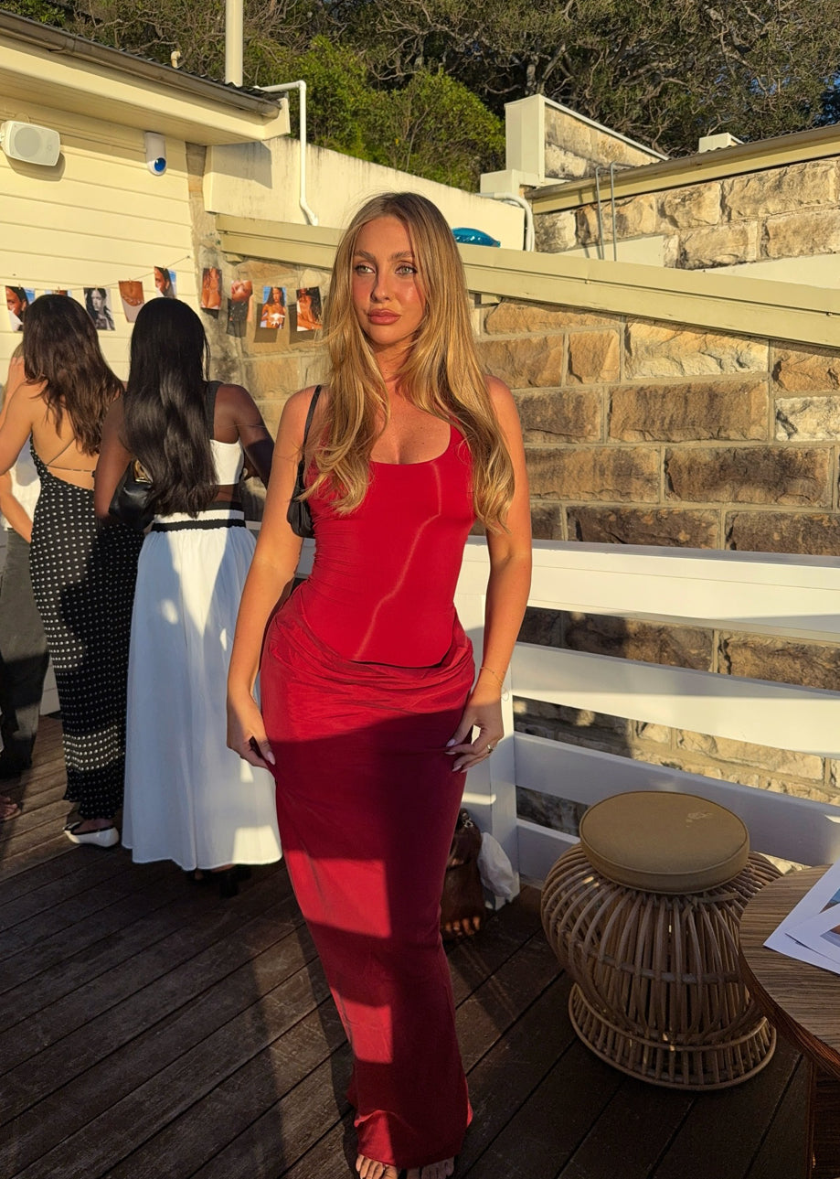 Jade Maxi Dress in Scarlet