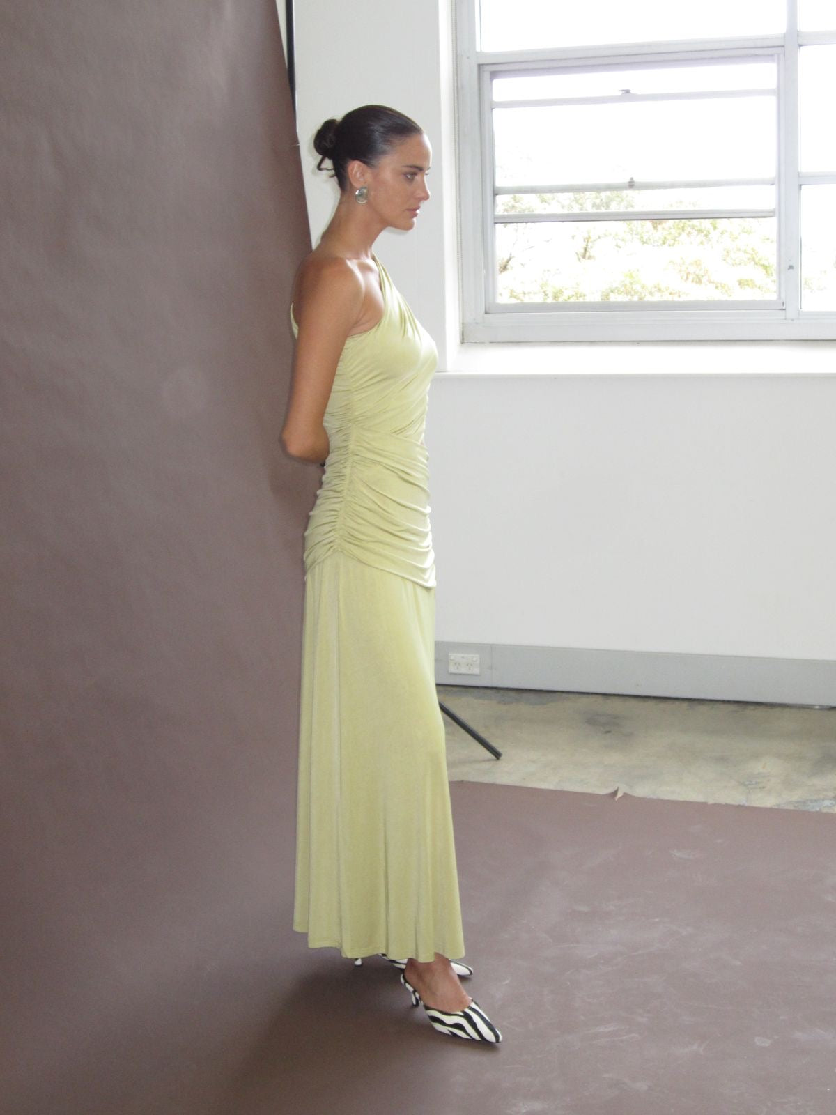 Crave Rouched Dress in Fig