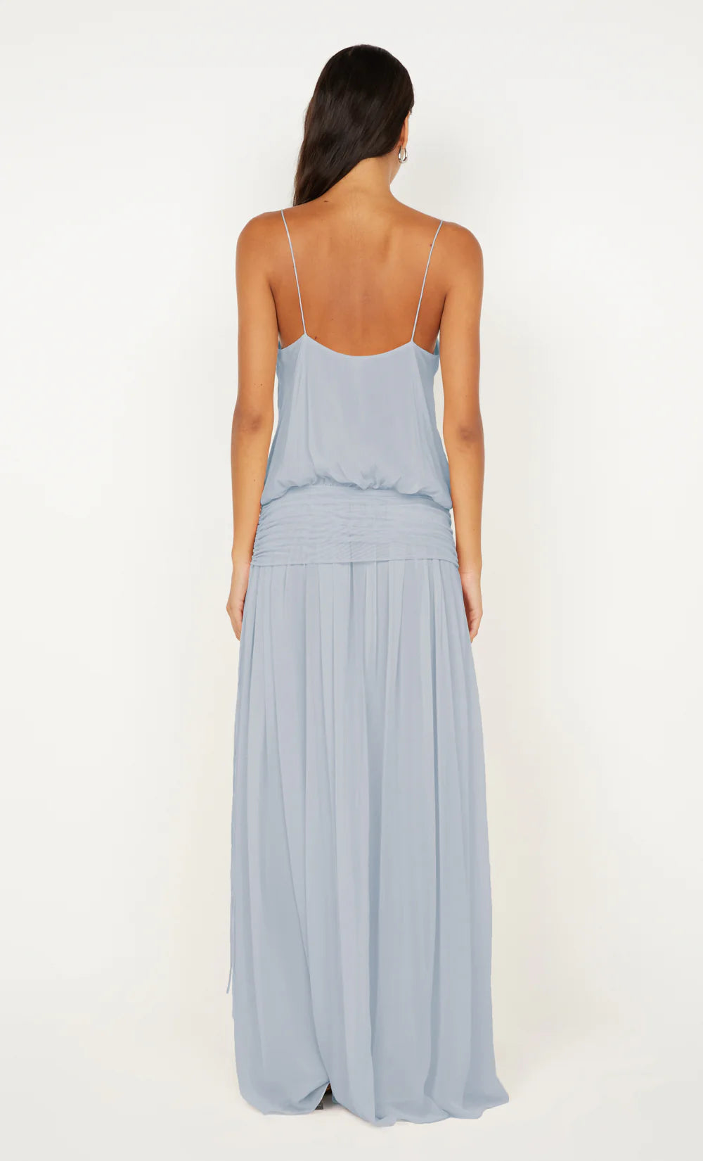 Camille Blouson Dress in Cloud Blue