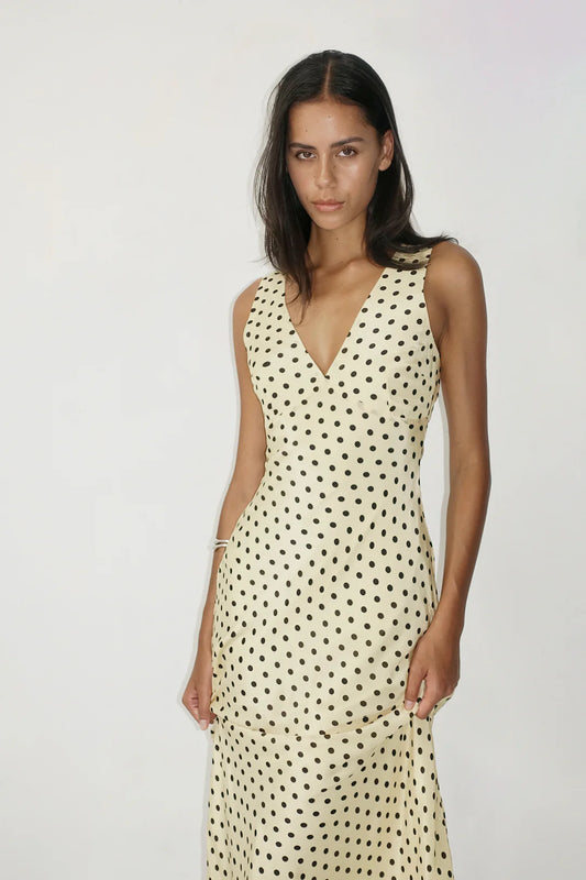 Tulip Midi Dress in Butter Spot